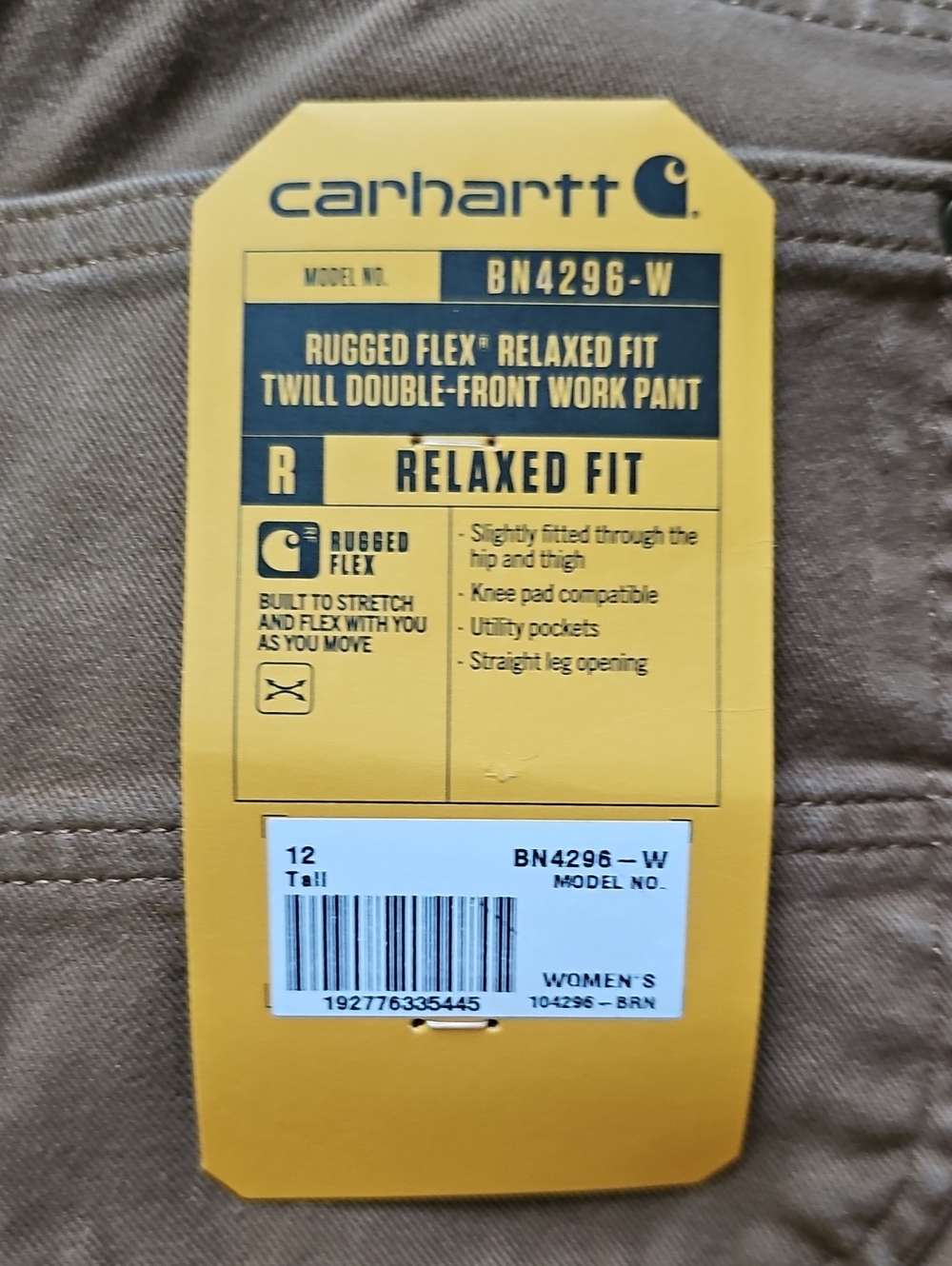 Carhartt Womens Tan Canvas Utility Cargo Pants - Picture 2 of 7